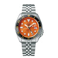 Buy Sports Quartz  GMT Orange Dial Stainless Steel Watch for Men Online in India