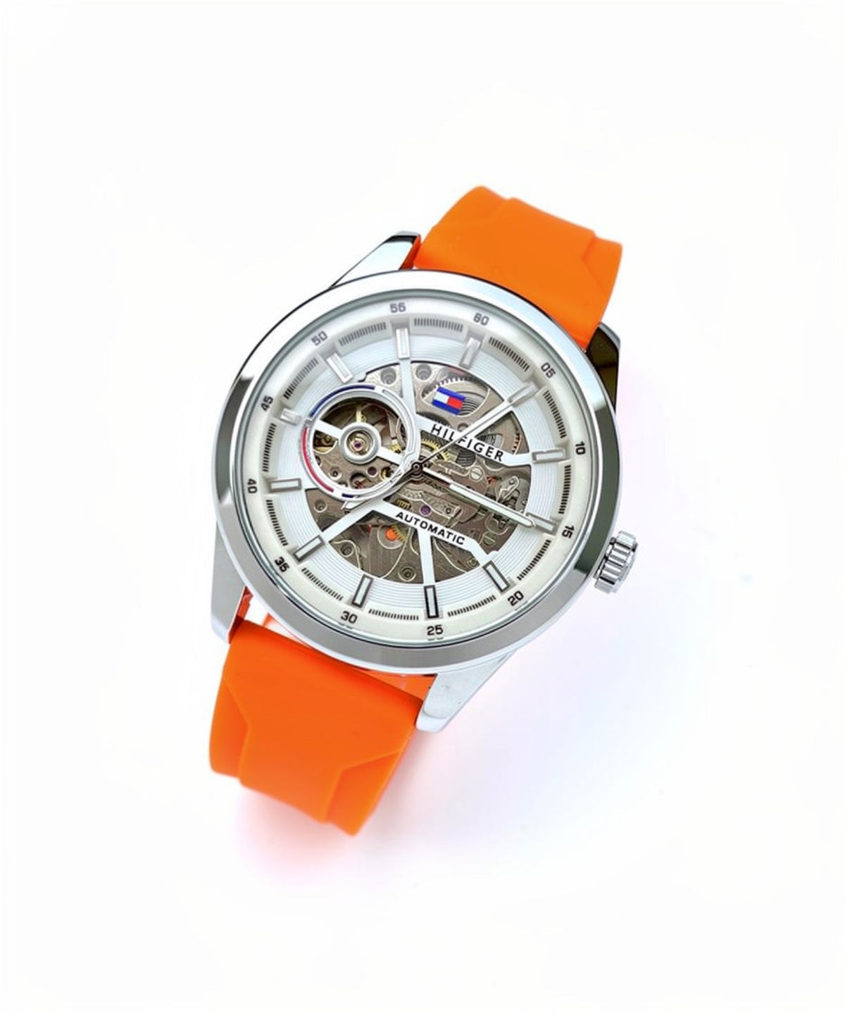 Men's Automatic Watch  Strap | Silver Skeleton Dial | Designer Inspired Sports Watch
