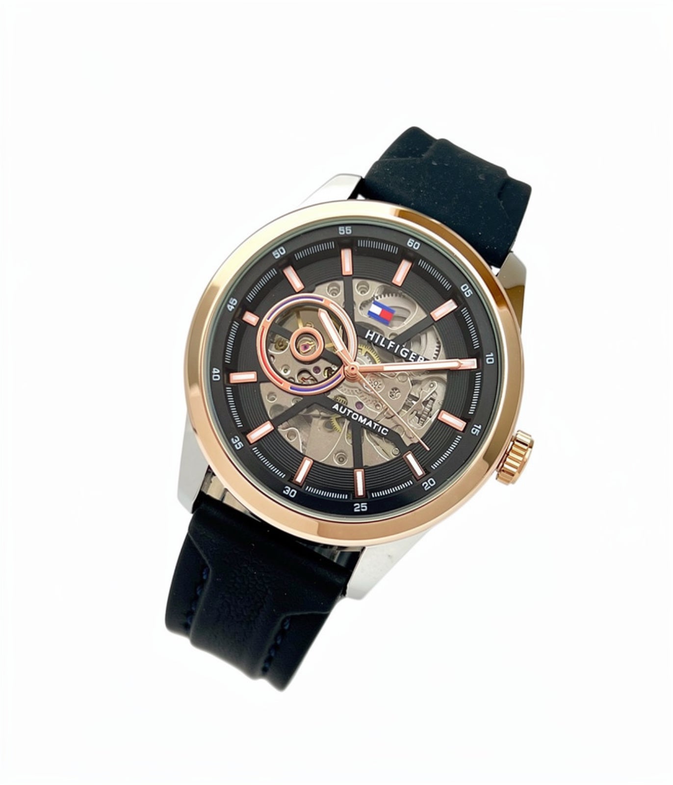 Men's Automatic Watch  Strap | Silver Skeleton Dial | Designer Inspired Sports Watch
