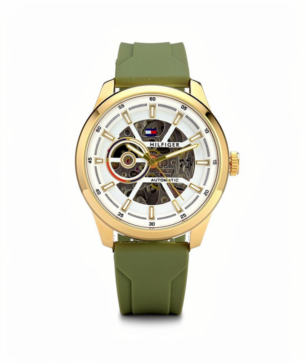 Men's Automatic Watch  Strap | Silver Skeleton Dial | Designer Inspired Sports Watch
