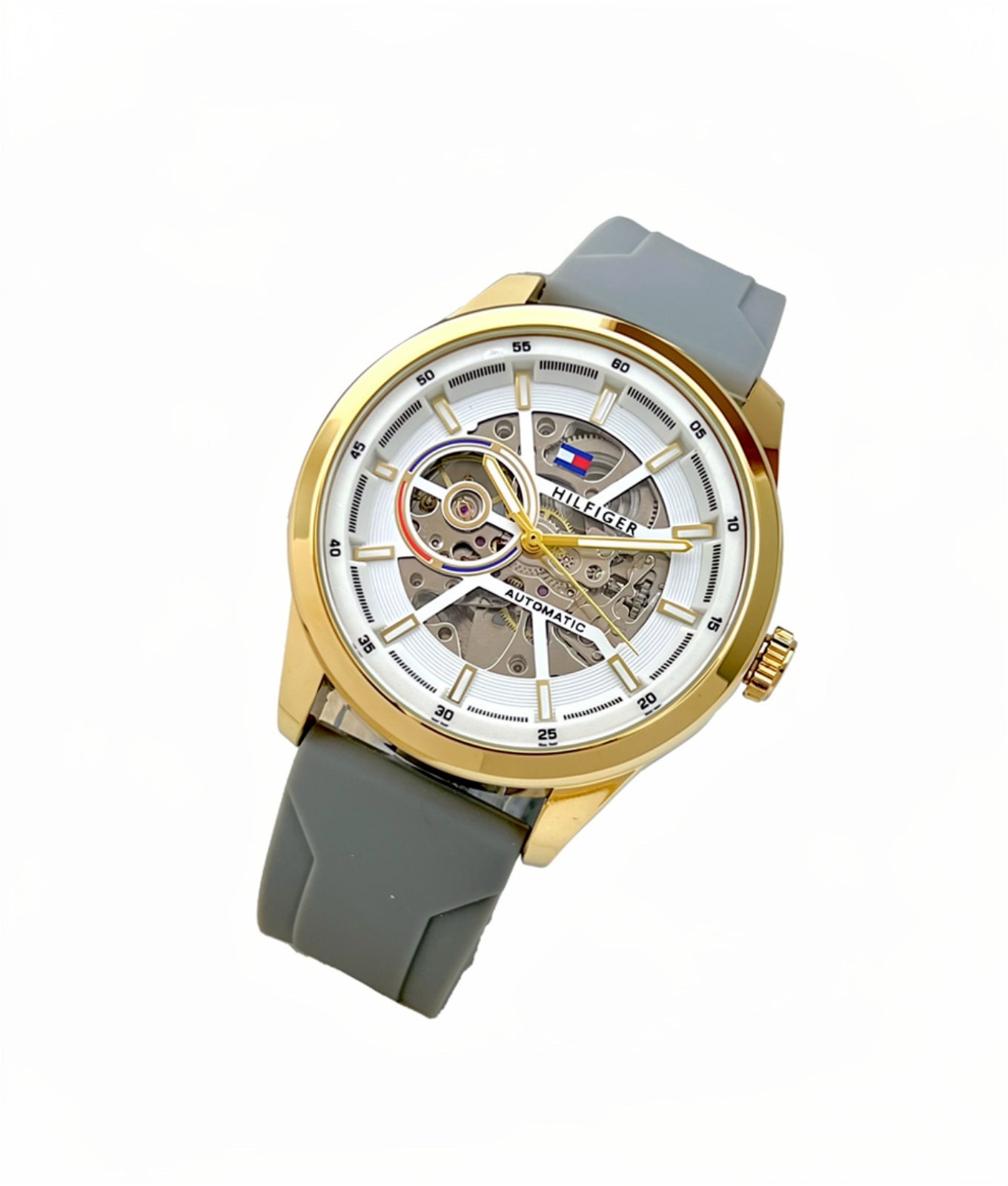 Men's Automatic Watch  Strap | Silver Skeleton Dial | Designer Inspired Sports Watch