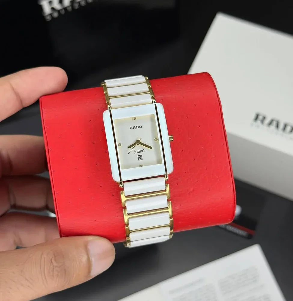 Buy Jubile White Ceramic Gold Tone Mens's Watch Online in India