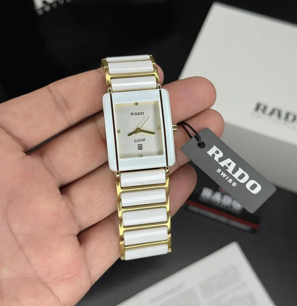 Buy Jubile White Ceramic Gold Tone Mens's Watch Online in India
